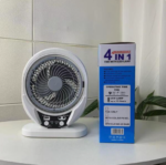 4-in-1 Solar Rechargeable Fan with LED Light & USB Charging (8” Portable Cooling Fan) - Image 3